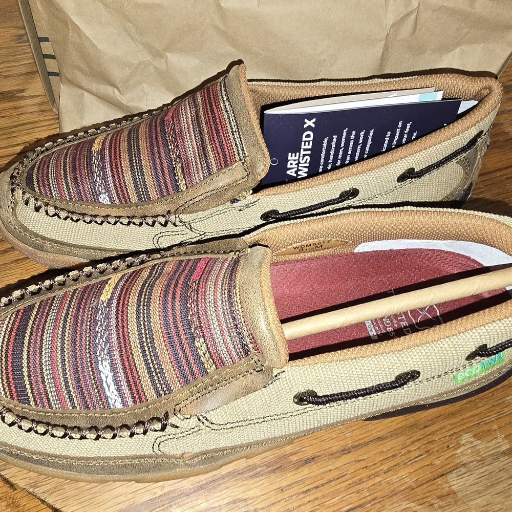 Twisted X Men's Tan and Brown Slip-On Shoes